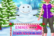Emma et bonhomme de neige Noël