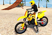モトクロスビーチゲーム：バイクスタントレーシング