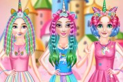 Salon de coiffure Princesses Rainbow Unicorn