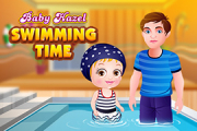 嬰兒淡褐色游泳時間
