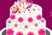 Gâteau de fleurs coloré