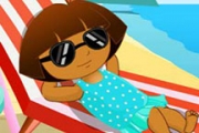 Dora à la plage
