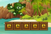 綠色忍者奔跑