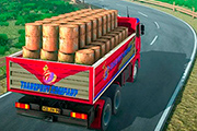 インドのトラック運転手による貨物の配達