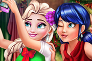 Ladybug And Elsa Xmas Selfie