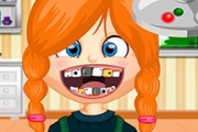 淘氣女孩在牙醫