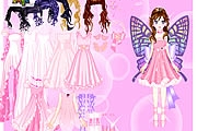 ピンクの蝶のドレスアップ